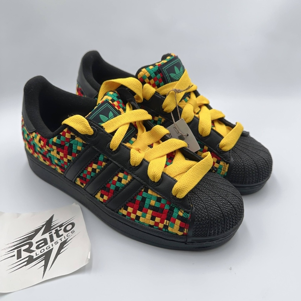 Unisex Sz M6.5/W7.5 Adidas Sneakers Superstar II Bob Marley Jamaica Black IH9785